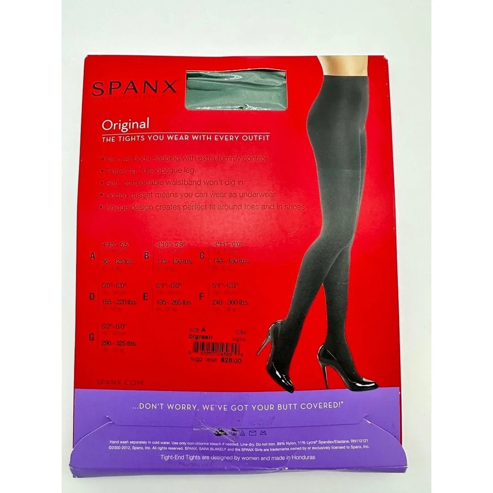 SPANX Tight-End Tights Women Size A British Racing Green Original Bodyshaping
